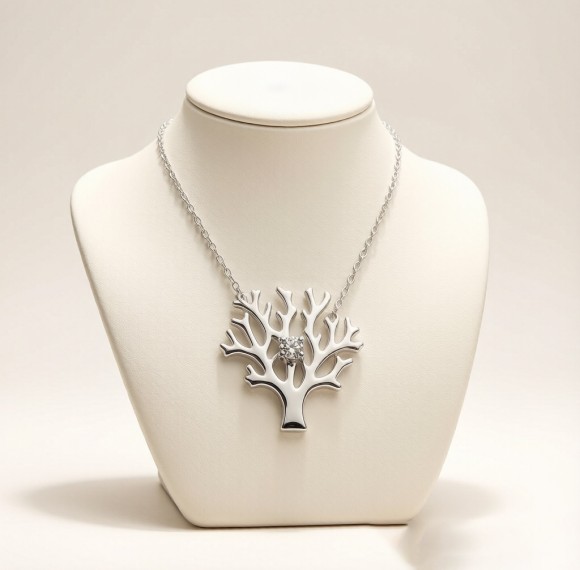 Staghorn Coral Relief Necklaces | Hengdian Silver | 925 Silver | CZ / Moissanite
