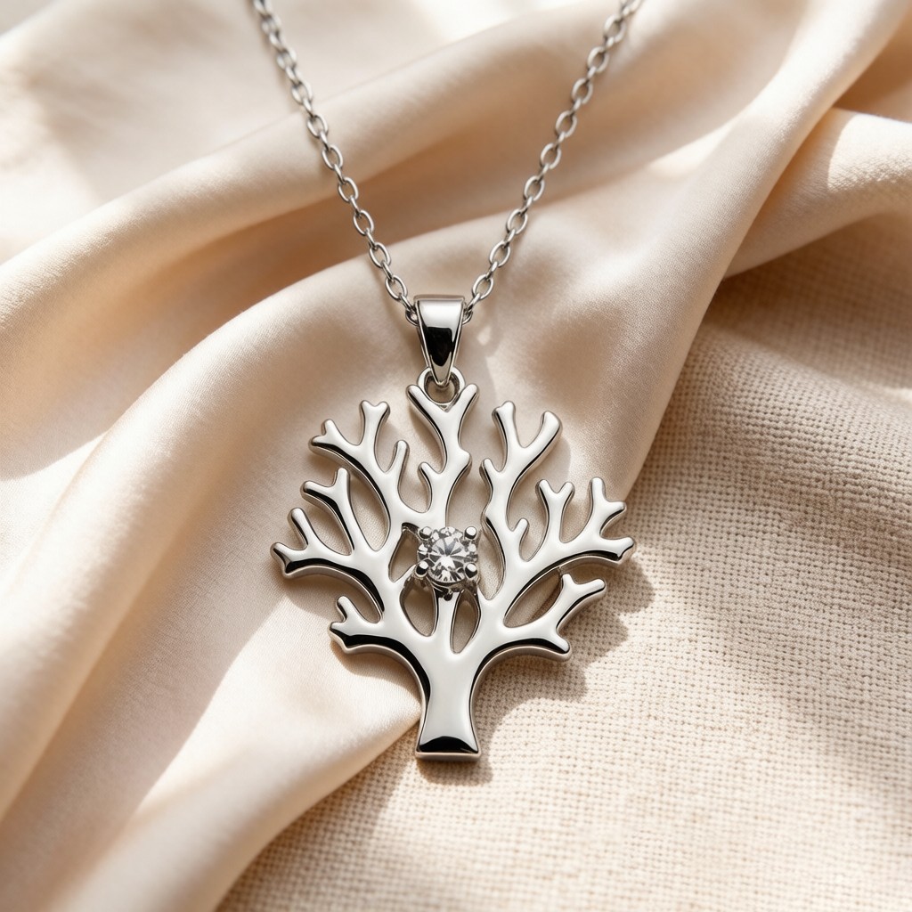 Staghorn Coral Layered Relief necklaces scene rendering 3