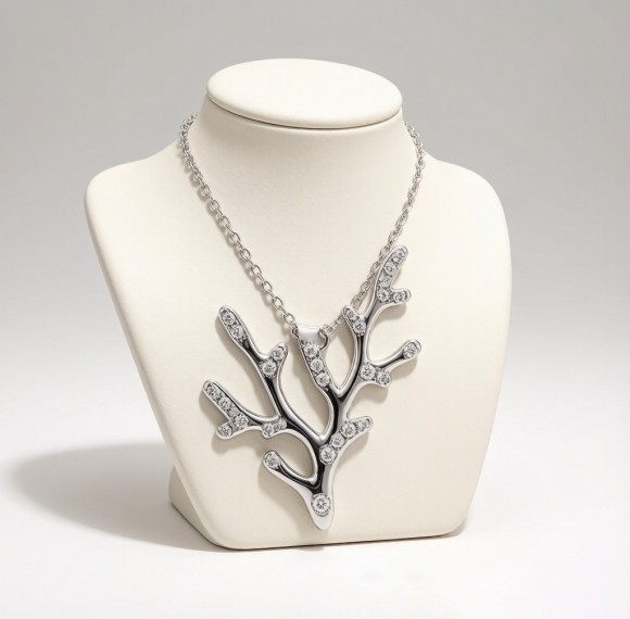Staghorn Coral Pavé Necklaces | for Boutique Collections | 925 Silver | CZ / Moissanite
