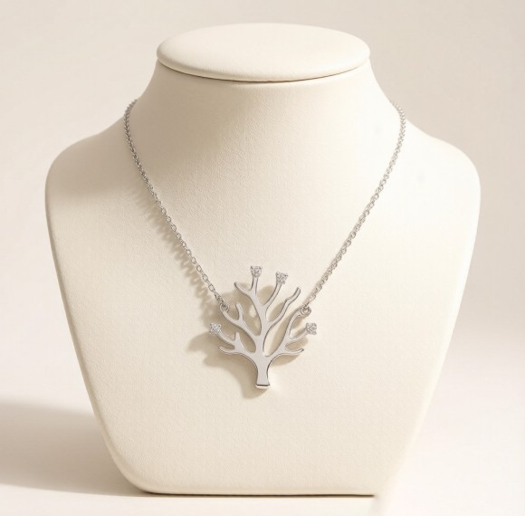 Staghorn Coral Line Necklaces | for Bridesmaid Sets | 925 Silver | CZ / Moissanite | Hengdian Silver