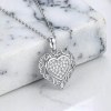 Filigree Heart Pave Pendant Necklaces | Anniversary Gifts | 925 Silver | Hengdian Silver