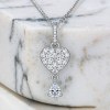 Pave Heart Drop Pendant Necklaces | Layered Styling | Custom 925 Silver | Hengdian Silver
