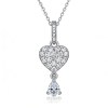 Pave Heart Drop Pendant Necklaces | Layered Styling | Custom 925 Silver | Hengdian Silver