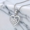 Open Heart Flower Pendant Necklaces | Daily Wear | 925 Sterling Silver | Hengdian Silver