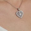 Double Heart Pave Pendant Necklaces | Bridesmaid Gifts | 925 Silver | Hengdian Silver
