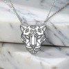 Leopard Head Pave Pendant Necklaces | Statement Looks | 925 Silver | Hengdian Silver