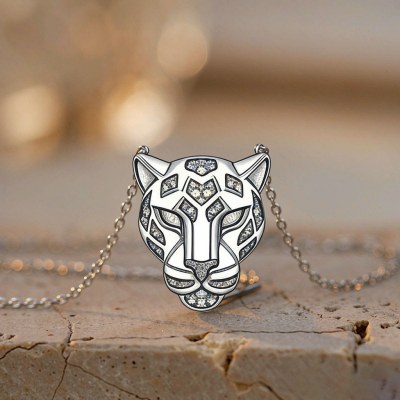 Leopard Head Pave Pendant Necklaces | Statement Looks | 925 Silver | Hengdian Silver