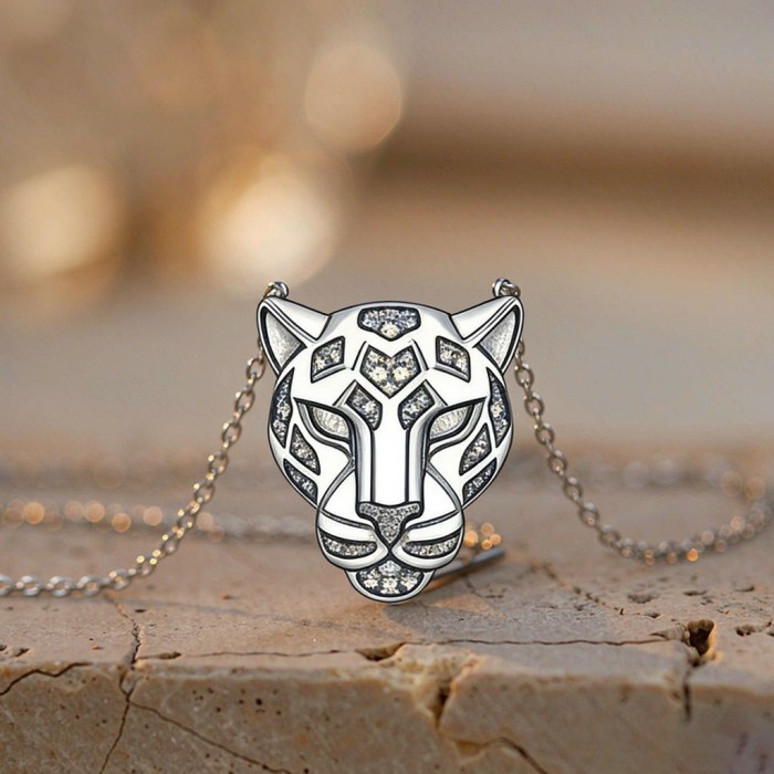 Leopard Head Pave Pendant Necklaces | Statement Looks | 925 Silver | Hengdian Silver