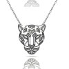 Leopard Head Pave Pendant Necklaces | Statement Looks | 925 Silver | Hengdian Silver