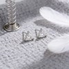 Trillion Cut Prong Set Stud Earrings | Daily Wear | 925 Silver | Hengdian Silver