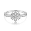 Sunburst Flower Pave Rings | Bridal Statement | 925 Sterling Silver | Hengdian Silver