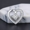 Baguette Heart Pave Pendant Necklaces | Anniversary Gifts | 925 Sterling Silver | Hengdian Silver