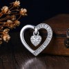 Baguette Heart Pave Pendant Necklaces | Anniversary Gifts | 925 Sterling Silver | Hengdian Silver