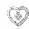 Baguette Heart Pave Pendant Necklaces | Anniversary Gifts | 925 Sterling Silver | Hengdian Silver