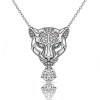Leopard Head Solitaire Drop Pendant Necklaces | Beach Weddings | Bespoke 925 Silver