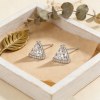 Triangle Pavé Border Stud Earrings | Coastal Chic | Made-to-Order Sterling Silver