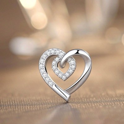 Interlocking Double Heart Pendant Necklaces | Promise Gifts | Tailored 925 Silver
