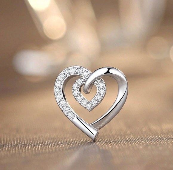 Interlocking Double Heart Pendant Necklaces | Promise Gifts | Tailored 925 Silver