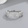 Baguette and Round CZ Half Eternity Band | Silver Anniversary Ring | ODM Library & OEM Custom