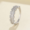Baguette and Round CZ Half Eternity Band | Silver Anniversary Ring | ODM Library & OEM Custom
