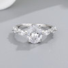 Oval Cut CZ Engagement Rings with Marquise Accents | Proposal & Wedding | Custom OEM ODM