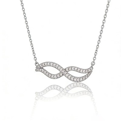 Infinity Pave Pendant Necklaces | Conservation Gifts | 925 Silver | Hengdian Silver