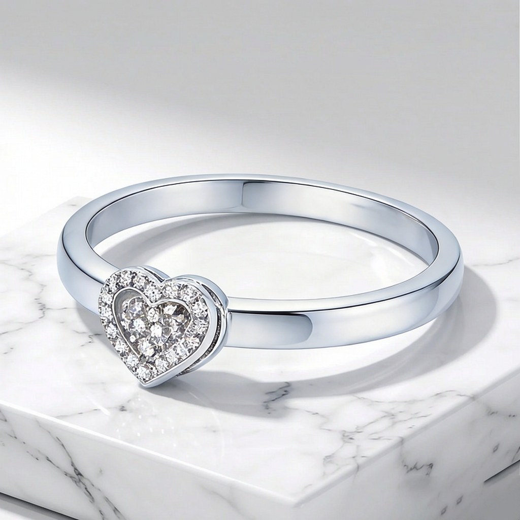 Heart Pave Band Rings detail view