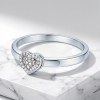 Heart Pave Band Rings | Bridesmaid Sets | Dainty 925 Sterling Silver | Personalized