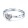 Heart Pave Band Rings | Bridesmaid Sets | Dainty 925 Sterling Silver | Personalized