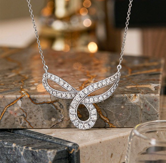 Interlocking Loop Pave Pendant Necklaces | Travel Jewelry | Sterling Silver | OEM ODM