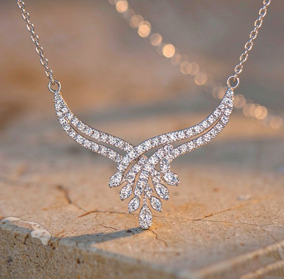 Marquise Pave Wing Pendant Necklaces | Boutique Collections | 925 Sterling Silver | Custom