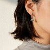 Triangular Bezel Drop Earrings | Daily Wear | 925 Sterling Silver Jewelry | Private Label