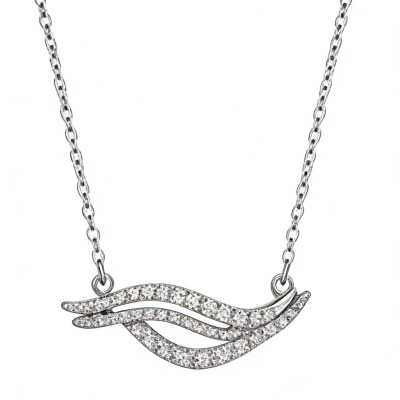 Interlaced Wave Pave Pendant Necklaces | Resort Styling | 925 Silver | Made-to-Order