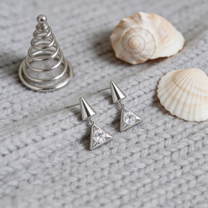 Cone Triangle Drop Earrings | Evening Edit | 925 Sterling Silver | Private Label