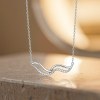 Polished Wave Pave Pendant Necklaces | Coastal Chic | 925 Sterling Silver | Tailored