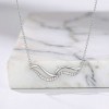 Polished Wave Pave Pendant Necklaces | Coastal Chic | 925 Sterling Silver | Tailored