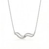 Polished Wave Pave Pendant Necklaces | Coastal Chic | 925 Sterling Silver | Tailored