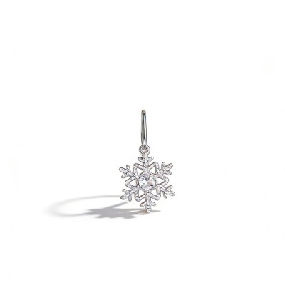 Pave Snowflake Drop Earrings | Winter Gift Edit | 925 Sterling Silver | Custom OEM/ODM