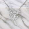 Geometric Fox Pave Pendant Necklaces | Boutique Collections | 925 Silver | Bespoke