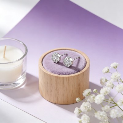 Flower Cluster Pave Stud Earrings | Daily Wear | 925 Sterling Silver | Made-to-Order
