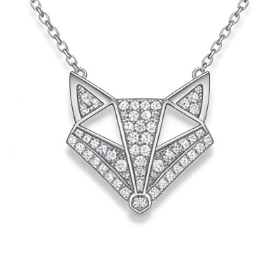 Origami Fox Pave Pendant Necklaces | Personalized Gifts | 925 Silver | Made-to-Order