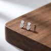 Double Hexagon Pave Stud Earrings | Coastal Chic | 925 Sterling Silver | Tailored