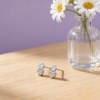 Double Hexagon Pave Stud Earrings | Coastal Chic | 925 Sterling Silver | Tailored