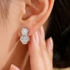 Double Hexagon Pave Stud Earrings | Coastal Chic | 925 Sterling Silver | Tailored
