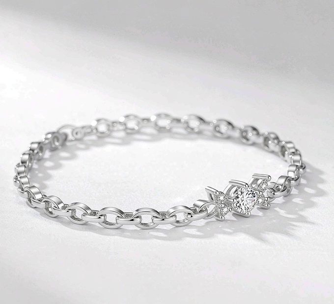 925 sterling silver bracelet close-up on white background
