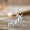 Leaping Fox Pave Pendant Necklaces | Statement Looks | 925 Sterling Silver | Custom-Made