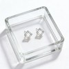 Open Square Frame Stud Earrings | Layered Styling | Sterling Silver Jewelry | Personalized