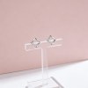 Wavy Square Pave Edge Stud Earrings | Minimalist Stack | 925 Silver | CZ or Moissanite