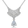 Curved Line Fox Pave Pendant Necklaces | Evening Occasions | 925 Silver | Bespoke