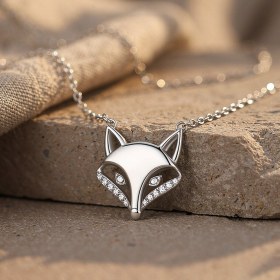 Outline Fox Pave Pendant Necklaces | Woodland Minimalist | 925 Silver | Custom Made